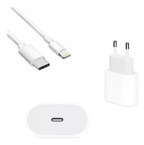 Carregador Rápido 20W USB-C com Cabo Lightning Compatível com iPhone