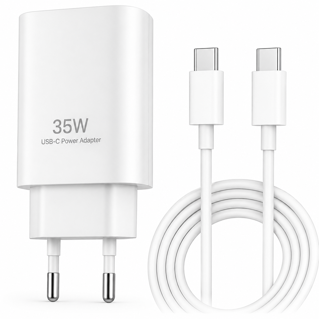Carregador Rápido 35W USB-C Compatível com iPhone 15 e Superior