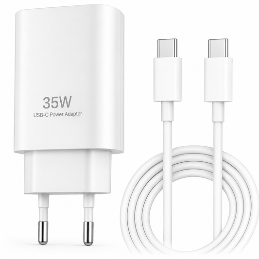 Carregador Rápido 35W USB-C Compatível com iPhone 15 e Superior